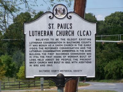 St. Paul's Lutheran Church Marker image. Click for full size.
