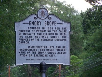 Emory Grove Marker image. Click for full size.