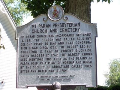 Mt. Paran Presbyterian Church and Cemetery Marker image. Click for full size.