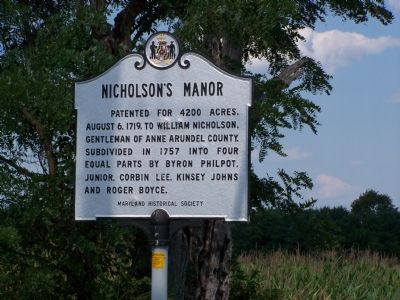 Nicholson's Manor Marker. Click for full size. Nicholson's Manor Marker image. Click for full size.