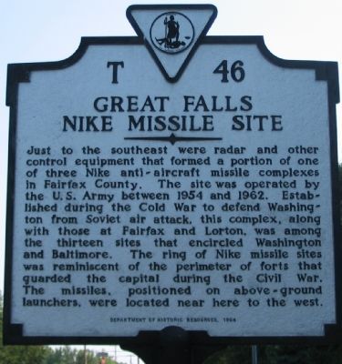Great Falls Nike Missile Site Marker image. Click for full size.