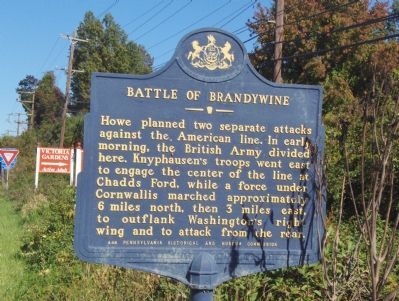 Battle of Brandywine Marker. Click for full size. Battle of Brandywine Marker image. Click for full size.