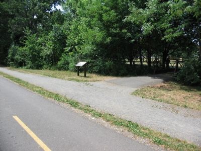 The Great Falls Line Marker Next to the Trail Juncture image. Click for full size.