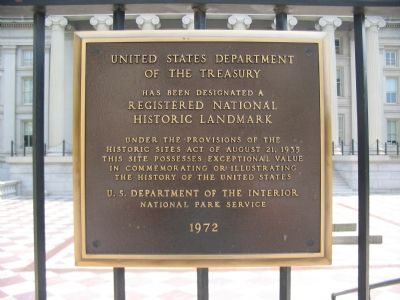 United States Department of the Treasury Marker image. Click for full size.