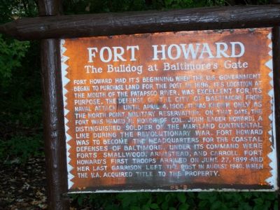 Fort Howard The Bulldog at Baltimore's Gate Marker image. Click for full size.