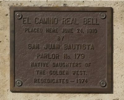 The Upper - El Camino Real Bell Marker image. Click for full size.