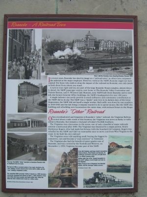 Roanoke - A Railroad Town Marker image. Click for full size.