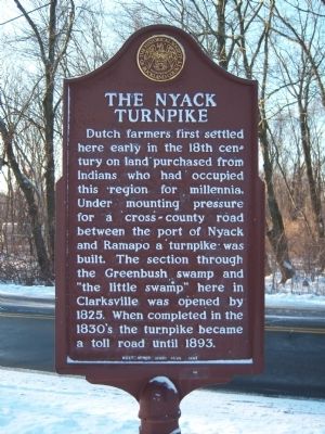 The Nyack Turnpike Marker image. Click for full size.