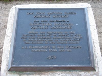 San Juan Bautista Historic District Marker image. Click for full size.