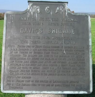 Davis's Brigade Tablet. Click for full size. Davis's Brigade Tablet image. Click for full size.