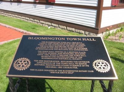 Bloomington Town Hall Marker image. Click for full size.