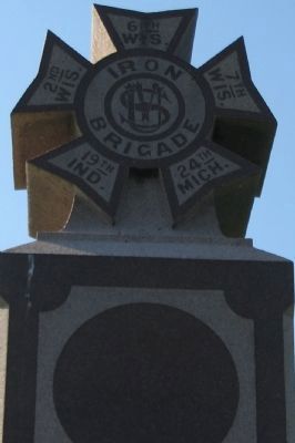 Iron Brigade Symbol on Top of Monument image. Click for full size.