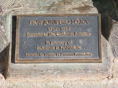 Marker at Base of Junipera Serra Statue image. Click for full size.