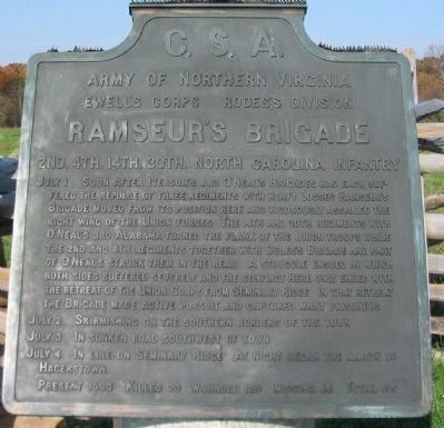 Ramseur's Brigade Tablet image. Click for full size.