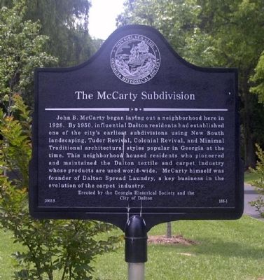 The McCarty Subdivision Marker image. Click for full size.