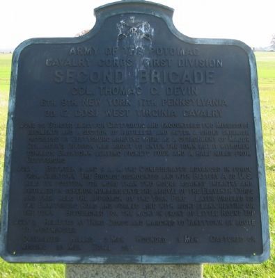 Second Brigade, First Division, Cavalry Corps Tablet image. Click for full size.