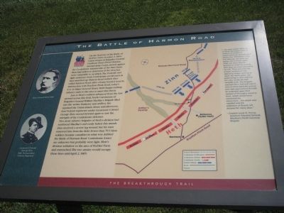 The Battle of Harmon Road Marker. Click for full size. The Battle of Harmon Road Marker image. Click for full size.