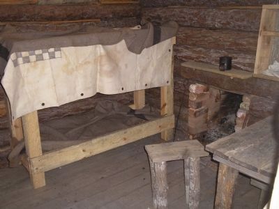 Inside a Confederate Winter Hut image. Click for full size.