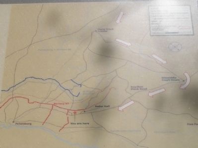 Petersburg Fortifications Map from Marker image. Click for full size.