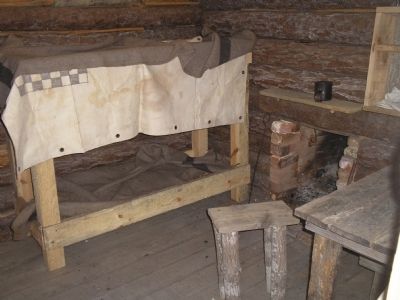 Inside Confederate Winter Hut image. Click for full size.