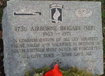 173d Airborne Brigade (Sep) Marker. Click for full size. 173d Airborne Brigade (Sep) Marker image. Click for full size.