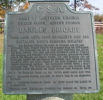 Daniel's Brigade Tablet image. Click for full size.