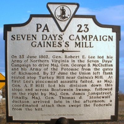 Seven Days' Campaign Marker. Click for full size. Seven Days' Campaign Marker image. Click for full size.