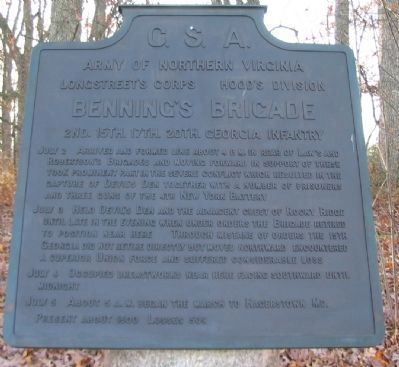 Benning's Brigade Tablet. Click for full size. Benning's Brigade Tablet image. Click for full size.