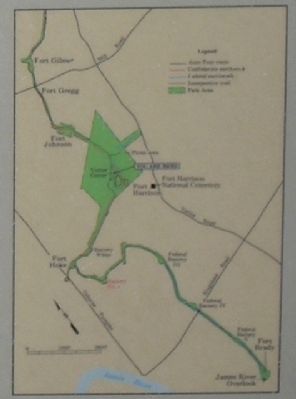 Fort Harrison Area Map from Marker image. Click for full size.