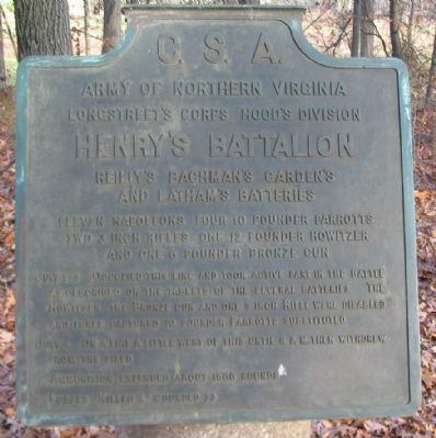 Henry's Battalion Tablet. Click for full size. Henry's Battalion Tablet image. Click for full size.