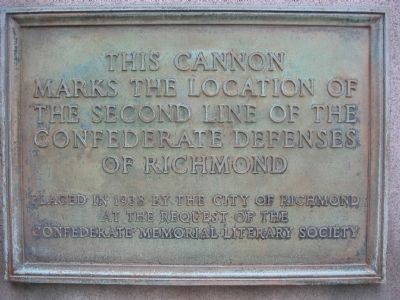 Second Line of the Confederate Defenses Marker image. Click for full size.