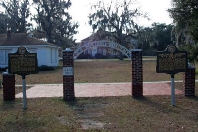 Dorchester Academy Marker, left , shares location with Dorchester Academy Boys Dormitory Marker image. Click for full size.