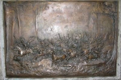Relief on Front of Monument. Click for full size. Relief on Front of Monument image. Click for full size.