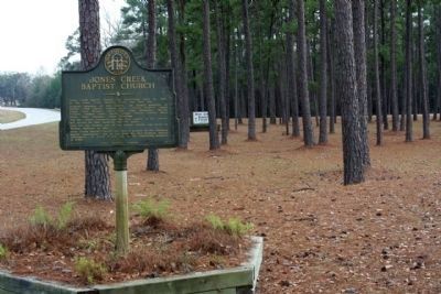 Jones Creek Baptist Church Marker, looking south on US 301. Click for full size. Jones Creek Baptist Church Marker, looking south on US 301 image. Click for full size.