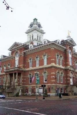 Athens County Courthouse and Markers. Click for full size. Athens County Courthouse and Markers image. Click for full size.