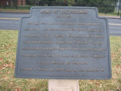 Army of the Potomac - July 4, 1863 Itinerary Tablet. Click for full size. Army of the Potomac - July 4, 1863 Itinerary Tablet image. Click for full size.