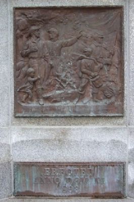 Athens County Civil War Soldiers and Sailors Memorial Bronze Panel and Date image. Click for full size.