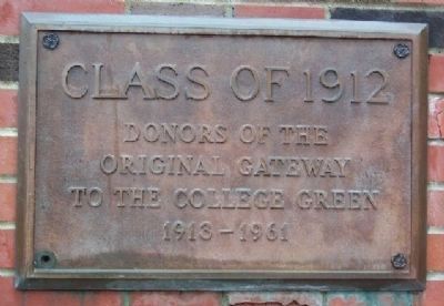 Ohio University Class Gateway Class of 1912 Marker. Click for full size. Ohio University Class Gateway Class of 1912 Marker image. Click for full size.
