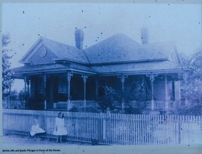 Morgan House (mid-1900s)<br>Jennie, Left, and Jessie Morgan in Front of the House image. Click for full size.