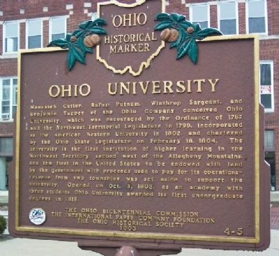 Ohio University Marker (Side A) image. Click for full size.