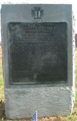 Second Division, Fifth Corps Tablet. Click for full size. Second Division, Fifth Corps Tablet image. Click for full size.
