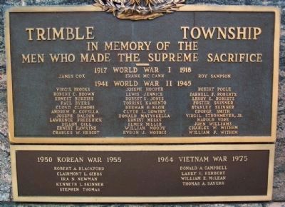 Trimble Township War Memorial Names image. Click for full size.