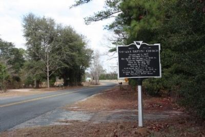 Smyrna Baptist Church Marker looking north on Bluff Rd (SC S-3-22) image. Click for full size.