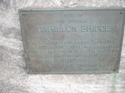Original Carillon Bridge Marker. Click for full size. Original Carillon Bridge Marker image. Click for full size.