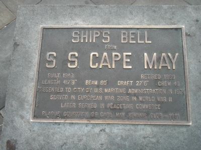 S. S. Cape May Marker image. Click for full size.