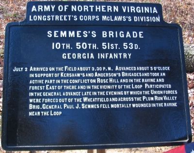 Semmes's Brigade Tablet image. Click for full size.