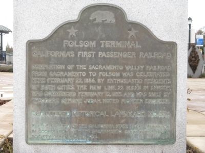 Folsom Terminal Marker image. Click for full size.