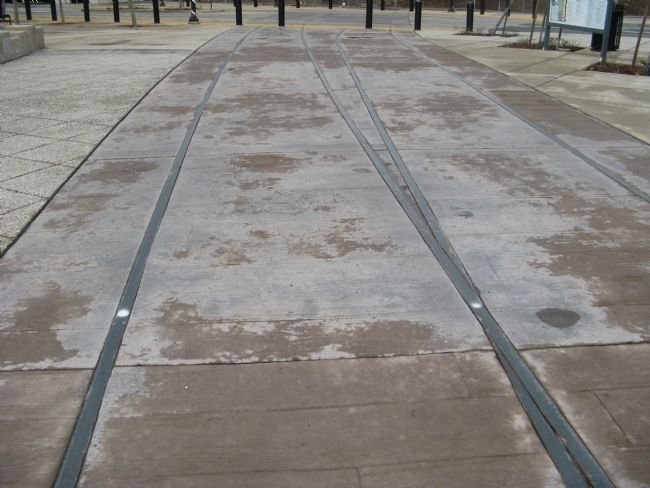 Trace of Original Railroad Tracks Located Next to the Marker image. Click for full size.
