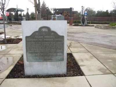 Folsom Terminal Marker in Leidesdorff Plaza image. Click for full size.