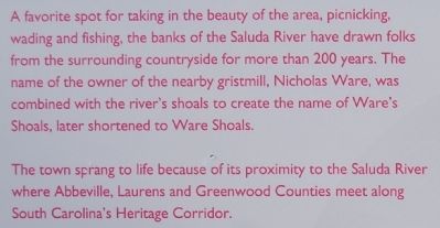 Ware Shoals Marker image. Click for full size.